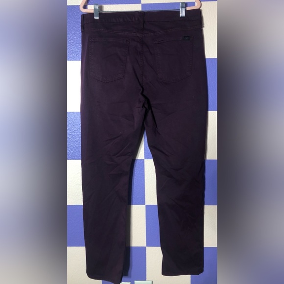 NWOT 7 For All Mankind Jen 7 Sateen Slim Straight Leg Jeans in Plum - Picture 3 of 8
